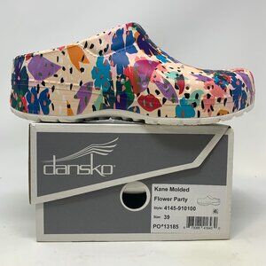 Dansko Women's Clog Kane Molded Flower Party Multi-color Comfort Shoe Size 39 EU
